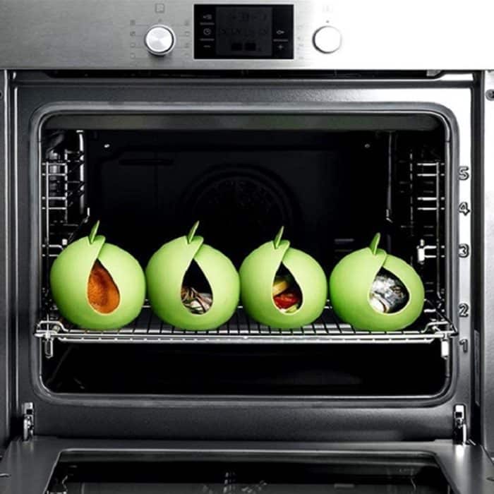 2 Stück Silikon-Kochschüssel für Mikrowelle, faltbar, gedämpfte Fischschüssel, Salatschüssel – Bild 5