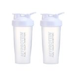 2 Stück YZ025 600 ml multifunktionaler transparenter Wasserbecher, 600ml (White), 600ml (Black), 600ml  (Red), 600ml (Blue)