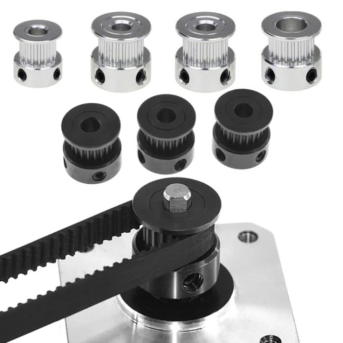 10 Stück GT2 3D-Drucker Synchronradgetriebe Lederriemenscheibe, 20 Tooth 5mm, 20 Tooth 6.35mm, 20 Tooth 8mm, 16 Tooth 6mm, 20 Tooth 4mm Black, 20 Tooth 5mm Black, 20 Tooth 8mm Black – Bild 2