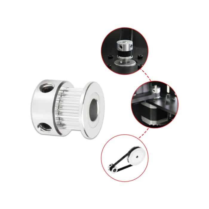 10 Stück GT2 3D-Drucker Synchronradgetriebe Lederriemenscheibe, 20 Tooth 5mm, 20 Tooth 6.35mm, 20 Tooth 8mm, 16 Tooth 6mm, 20 Tooth 4mm Black, 20 Tooth 5mm Black, 20 Tooth 8mm Black – Bild 3