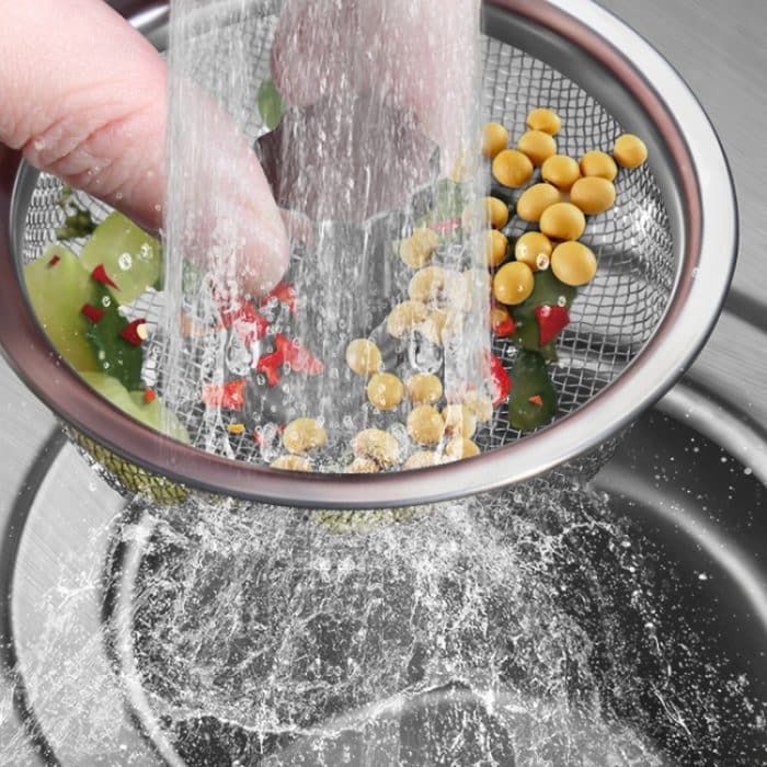 2 Stück Anti-Verstopfungs-Edelstahlfilter für die Kanalisation von Küchenspülen, Dense Net Filter – Bild 6