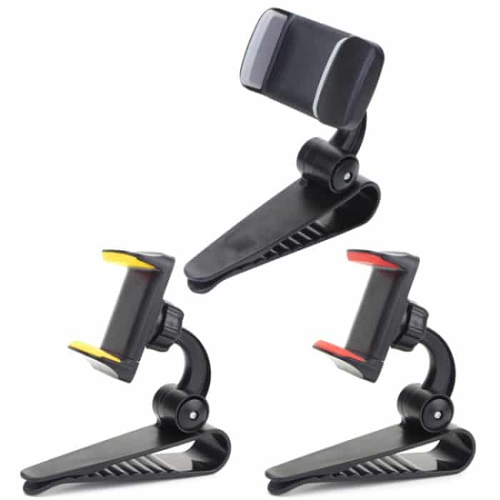 2PCS Auto Sonnenblende Halterung Auto Handy Schnalle Halter, Red, Yellow, Grey – Bild 2