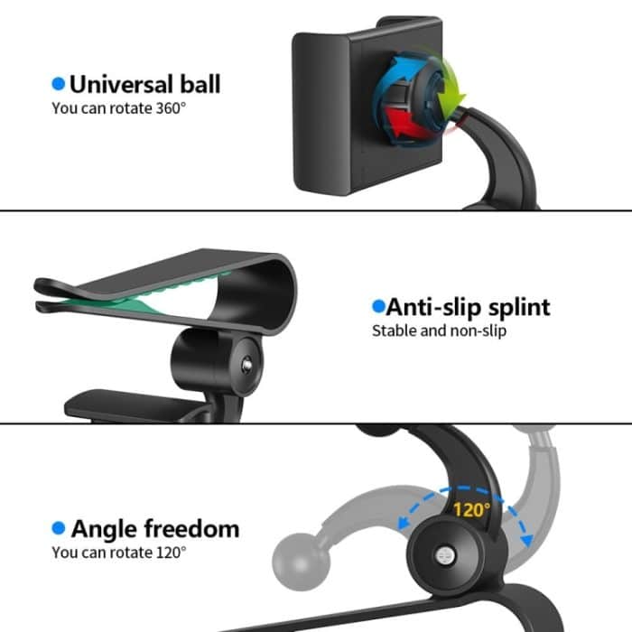 2PCS Auto Sonnenblende Halterung Auto Handy Schnalle Halter, Red, Yellow, Grey – Bild 3