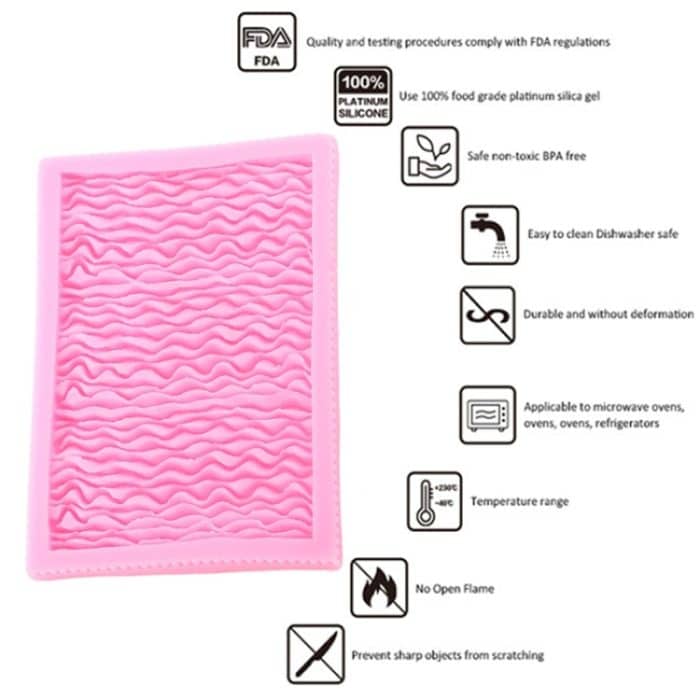 Fondant-Silikonform in Lebensmittelqualität, Plisseerock, Kuchendekorationswerkzeug, CC562 – Bild 5
