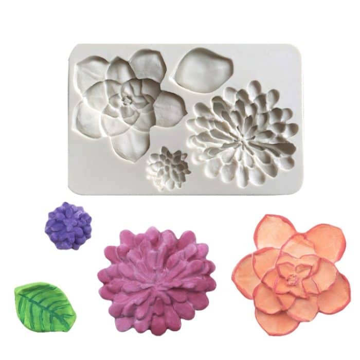 2 große Blumen-Schokoladen-Fondant-Kuchen-Silikonform, Big Flower – Bild 1