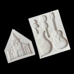 5PCS Castle Musical Silikonform Schokolade Fondant Kuchen Dekor, Stil:, Triangle, Rectangle – Bild 6
