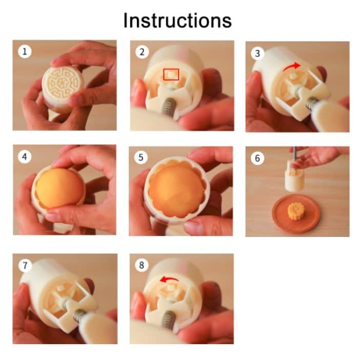 2 Stück Mondfest runde handgepresste Backformen Backwerkzeuge, Modell:, 10, 24, 25, 26, 28, 29, 30, 31, 33, 35, 36, 37, 41, 42, 21 – Bild 4