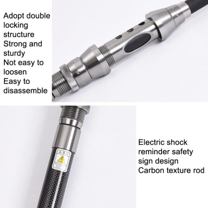 LEO 27593 Carbon Mini-Angelrute mit Schrumpfgriff, Wurfstangen, 1.5m, 1.8m, 2.1m, 2.4m – Bild 6