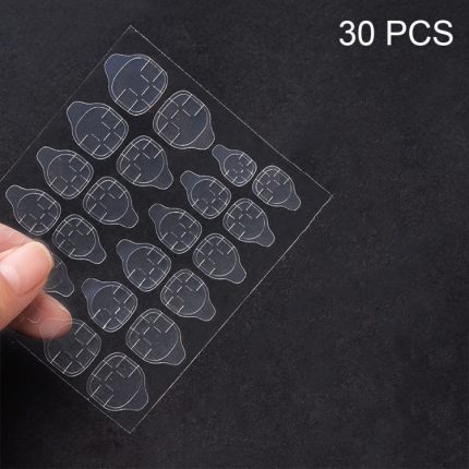 30 Stück 24 Aufkleber/Blatt Nail Art doppelseitiger Gelee-Kleber, Jelly Glue, with Indentation, Yellow, Foot Stickers, Pink