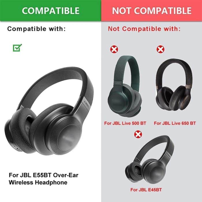 1 Paar Schaumstoff-Kopfhörer-Abdeckung für JBL E55BT, Black, Blue, Grey, Red, Green, Gray, Without LR, Velvet Thickened, Football Net Thickened – Bild 5