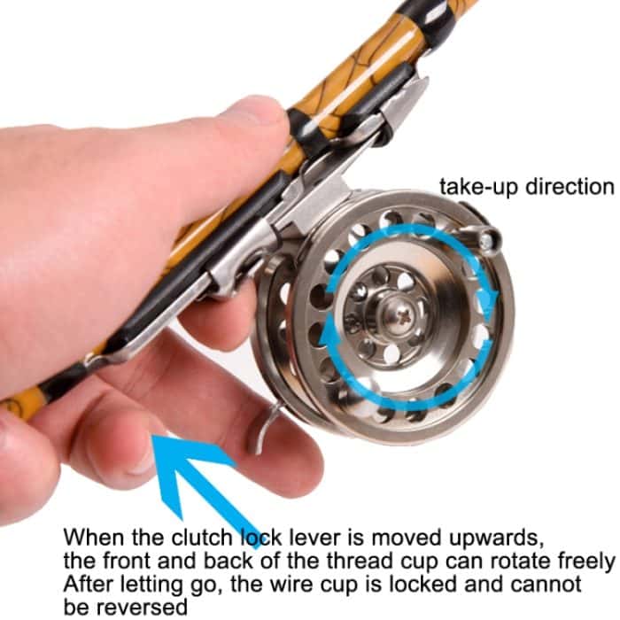 LEO 27757 Schnelle Rolle vor dem Aufrollen, Hebelbremse, Eisangelrolle, BLD 50 Right Hand, BLD 60 Right Hand – Bild 4