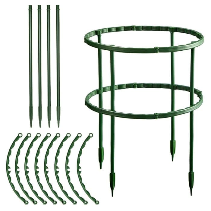 2 Sets Garten-Blumenständer, Pflanzen-Stützring aus Kunststoff, Stil:, Long Double Layer – Bild 2