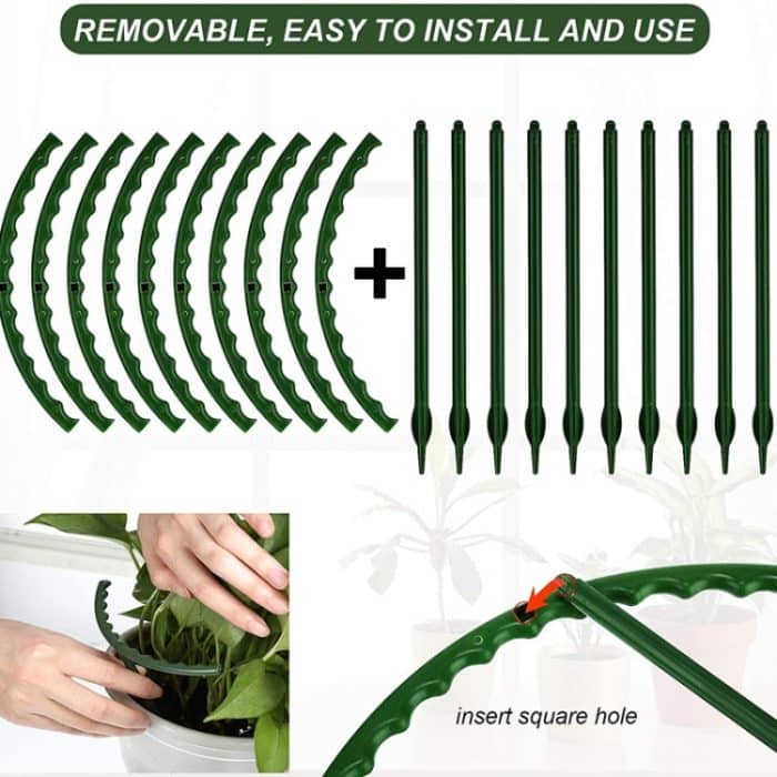 2 Sets Garten-Blumenständer, Pflanzen-Stützring aus Kunststoff, Stil:, Long Double Layer – Bild 4
