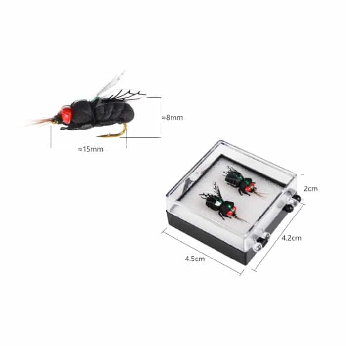 2 Stück LEO 28134 Bionic Bee Fliegenhaken Fliegender Angelhaken Schwimmköder Angelausrüstung, LEO 28134 – Bild 2