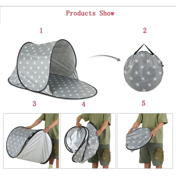 Einzelnes Freizeit-Sonnenschutzzelt, Drahtzelt, Strandzelt, Thicken Yellow Print – Bild 4