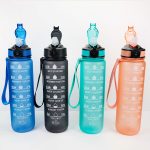 1000 ml Farbverlaufs-Space-Cup-Sportflasche mit Bounce-Deckel und Strohhalm, Orange -green Gradient, Blue and Red Gradient, Green and Red Gradient, Yellow Purple Gradient, Black, Blue, Green – Bild 3