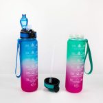 1000 ml Farbverlaufs-Space-Cup-Sportflasche mit Bounce-Deckel und Strohhalm, Orange -green Gradient, Blue and Red Gradient, Green and Red Gradient, Yellow Purple Gradient, Black, Blue, Green – Bild 5