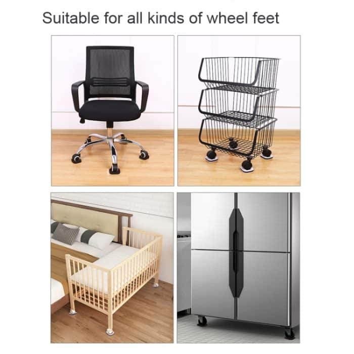 5 Stück Computersitz-Riemenscheibenhalter, Stuhlrolle, rutschfeste Unterlage, Square Bean-colored Felt Bottom, Square Brown Felt Bottom, Round Bean Color Plastic Bottom, Round Black Plastic Bottom – Bild 6