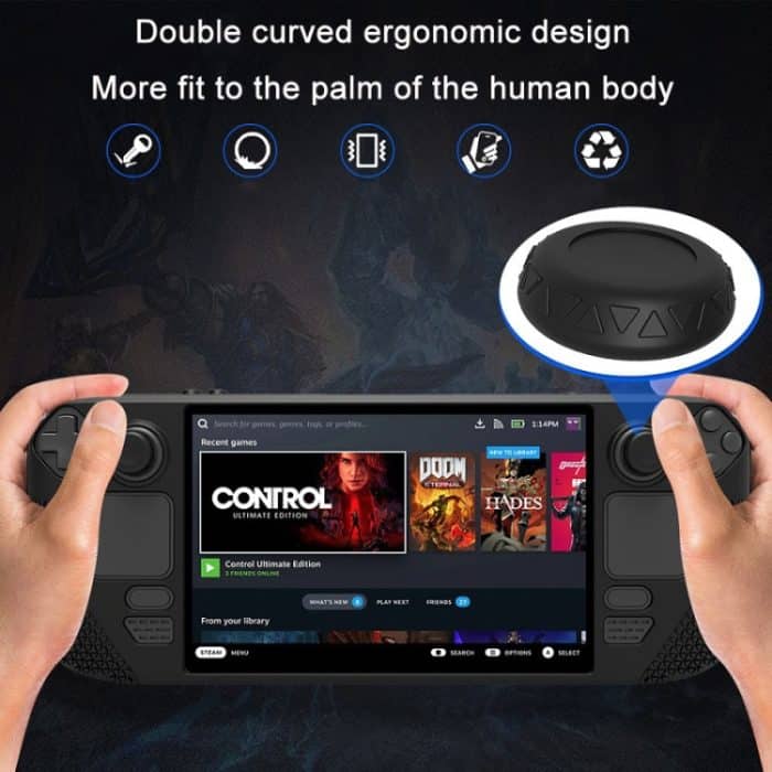 All-Inclusive-Silikonhülle mit Knopfkappe für Steam Deck, (Black), (Blue), (Red), (Pink) – Bild 6