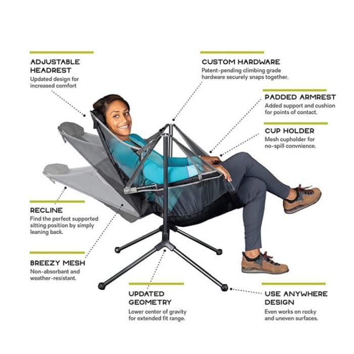 LT32004 Tragbarer klappbarer Schaukelstuhl für den Außenbereich, LT32004(Red), LT32004(Green), LT32004(Blue), LT32004(Grey) – Bild 3