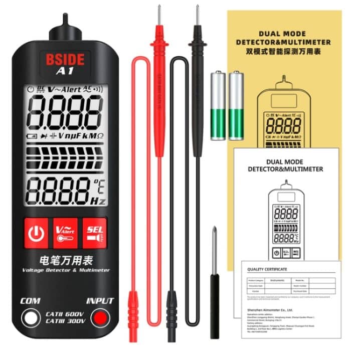BSIDE A1 Dual Mode Smart Handheld Hochpräzise Erkennung Elektriker Spannungsmultimeter ohne Batterie, A1 – Bild 5