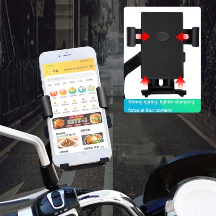 YY02 Fahrrad Motorrad Elektrofahrzeug Universal Handyhalter, Stil:, Car Handle Model, Rearview Mirror Model, Rearview Mirror + Wrench + Screw – Bild 5