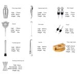 BY-F12 Bar-Shaker-Set mit halbrundem Holzsockel, Spezifikation:, 350ml, 550ml, 700ml, 750ml – Bild 3