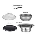 Home Multifunktionaler, verstellbarer Feuergrill, Größe:, L (Pan+Net) – Bild 4