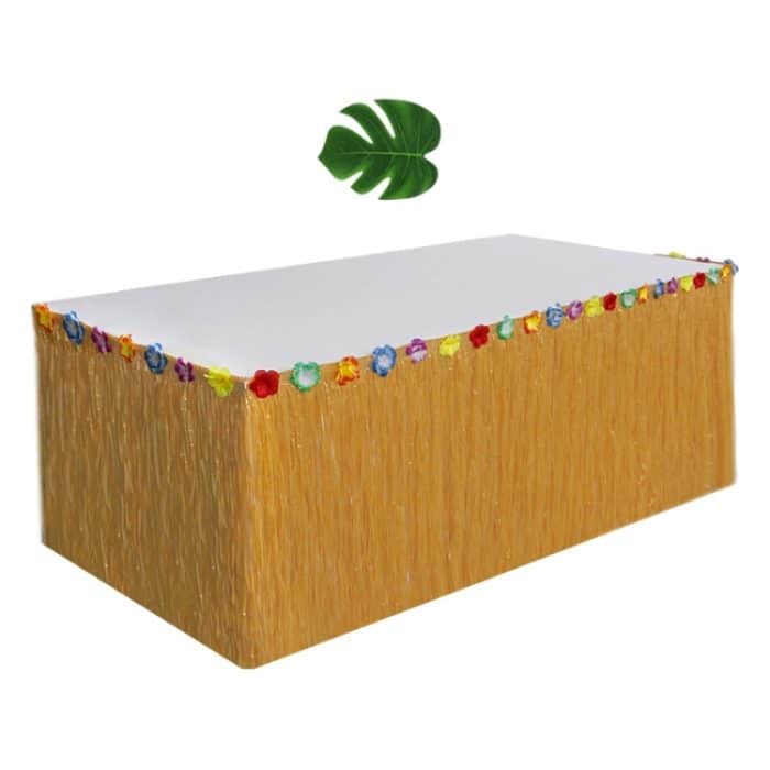 TBD0602637401.jpg Hawaiianischer Quasten-Tischrock, Simulation Schildkrötenblatt, Festival, Party, Szene, Tischdekoration, Requisiten, Turtle Leaf – Bild 1