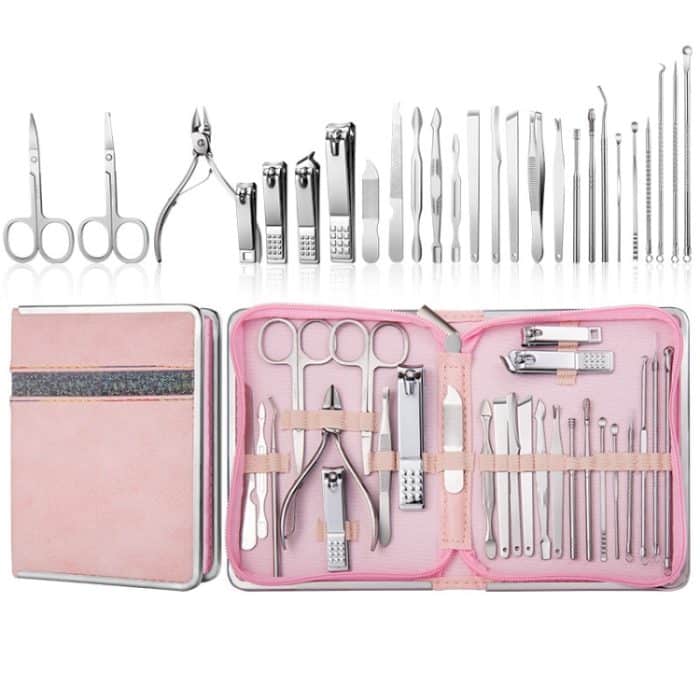 Edelstahl-Nagelknipser-Set, Beauty-Augenbrauenschneider, Farbe:, 7 PCS/Set (Pink), 12 PCS/Set (Pink), 18 PCS/Set (Pink), 7 PCS/Set (Gold), 10 PCS/Set (Gold), 18 PCS/Set (Gold), 26 PCS/Set Silver, 26 PCS/Set Rose Gold, 6 PCS/Set (Pink), 4 PCS/Set (Pink) – Bild 1