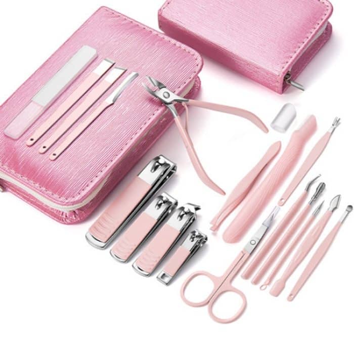Edelstahl-Nagelknipser-Set, Beauty-Augenbrauenschneider, Farbe:, 7 PCS/Set (Pink), 12 PCS/Set (Pink), 18 PCS/Set (Pink), 7 PCS/Set (Gold), 10 PCS/Set (Gold), 18 PCS/Set (Gold), 26 PCS/Set Silver, 26 PCS/Set Rose Gold, 6 PCS/Set (Pink), 4 PCS/Set (Pink) – Bild 5