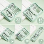 Edelstahl-Nagelknipser-Nagelkunst-Werkzeugset, Farbe:, 22 PCS/Set (Green), 16 PCS/Set (Green), 12 PCS/Set (Green), 10 PCS/Set (Green), 7 PCS/Set (Green), 26 PCS/Set (Blue), 18 PCS/Set (Blue), 9 PCS/Set (Blue) – Bild 5