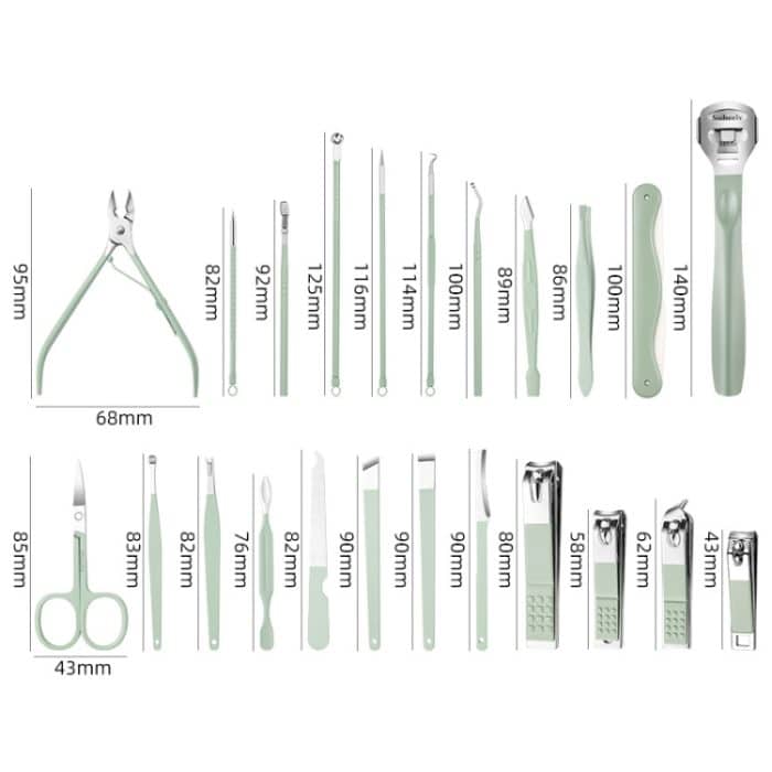 Edelstahl-Nagelknipser-Nagelkunst-Werkzeugset, Farbe:, 22 PCS/Set (Green), 16 PCS/Set (Green), 12 PCS/Set (Green), 10 PCS/Set (Green), 7 PCS/Set (Green), 26 PCS/Set (Blue), 18 PCS/Set (Blue), 9 PCS/Set (Blue) – Bild 6