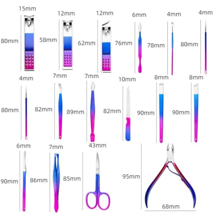 Bright Beauty Nagelknipser-Set aus Edelstahl, 7 PCS/Set, 10 PCS/Set, 12 PCS/Set, 15 PCS/Set – Bild 3