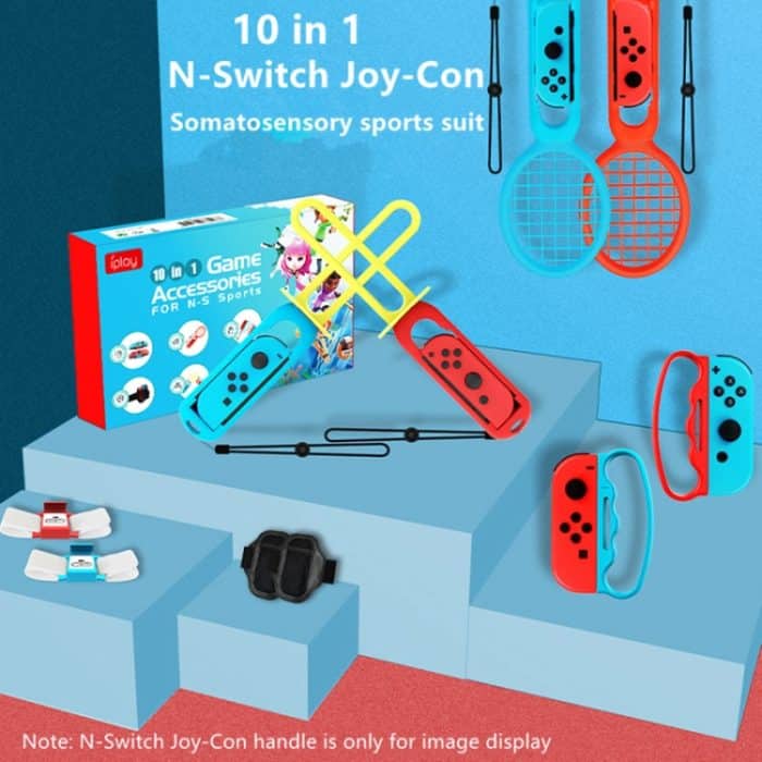 IPLAY HBS-447 10-in-1-Griff + Handschlaufe + Riemen + Lichtschwert + Schläger-Sportset für Nintendo Switch, IPLAY 10 In 1 – Bild 5