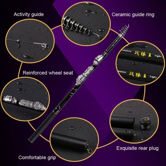 ZHANLANGWANG Carbon Wurfstange Mini Short Rock Angelrute, 1.8m, 2.1m, 2.4m, 2.7m, 3.0m – Bild 3