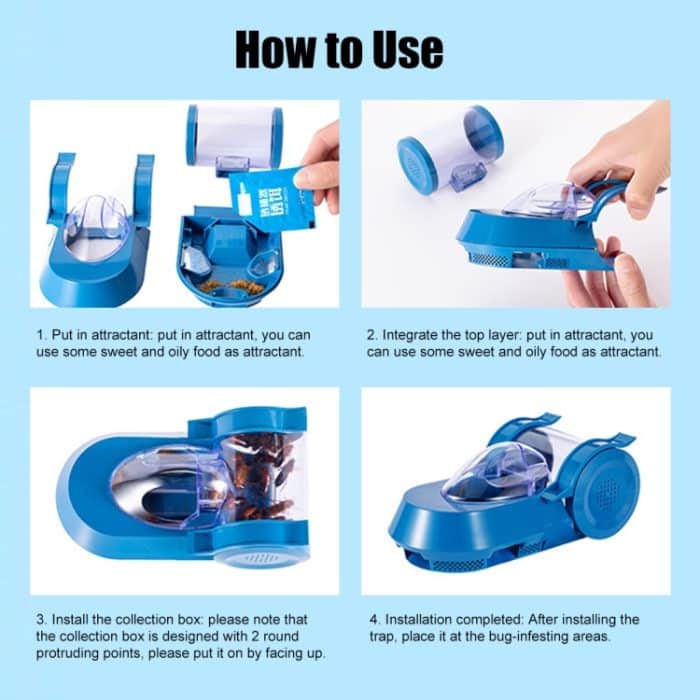Kakerlaken-Fanggerät, ungiftig, Kampagnenfänger, Küche, Toilette, Kakerlakenhaus, Blue – Bild 6