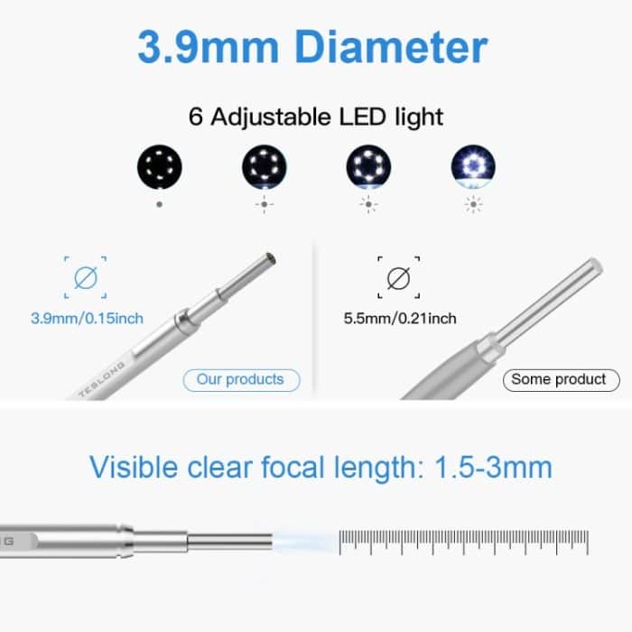 TESLONG MS450 4,5 Zoll HD Smart Screen Otoskop mit 32 GB Speicherkarte – Bild 4