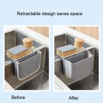 2 Stück Küchenspüle mit Teleskop-Abflusskorb, Saugnapf zum Aufhängen, Mülleimer, Gray, Blue, Pink – Bild 3