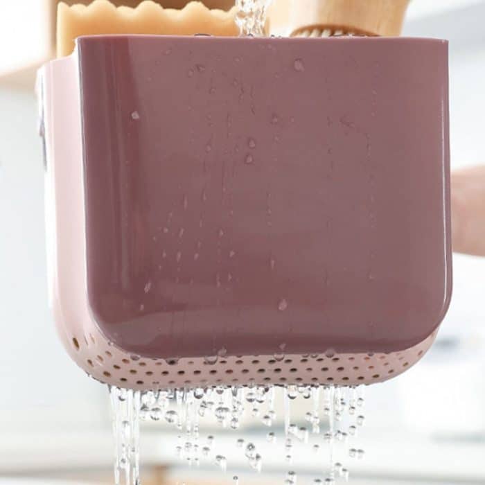 2 Stück Küchenspüle mit Teleskop-Abflusskorb, Saugnapf zum Aufhängen, Mülleimer, Gray, Blue, Pink – Bild 4