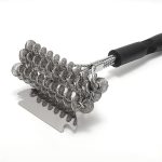 Dreiköpfige Federbürste vom Schaufeltyp BBQ-Grillgitter-Drahtbürste – Bild 3