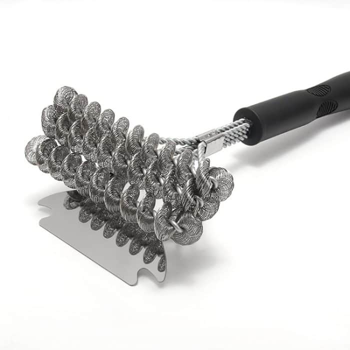 Dreiköpfige Federbürste vom Schaufeltyp BBQ-Grillgitter-Drahtbürste – Bild 3