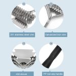 Dreiköpfige Federbürste vom Schaufeltyp BBQ-Grillgitter-Drahtbürste – Bild 6