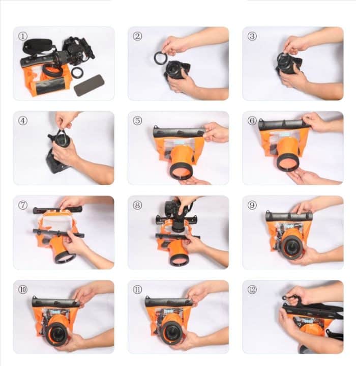 Tteoobl 20 m Unterwasser-Tauchkamera-Gehäuse, Tasche, Kamera, wasserdicht, Trockentasche, M, L – Bild 6