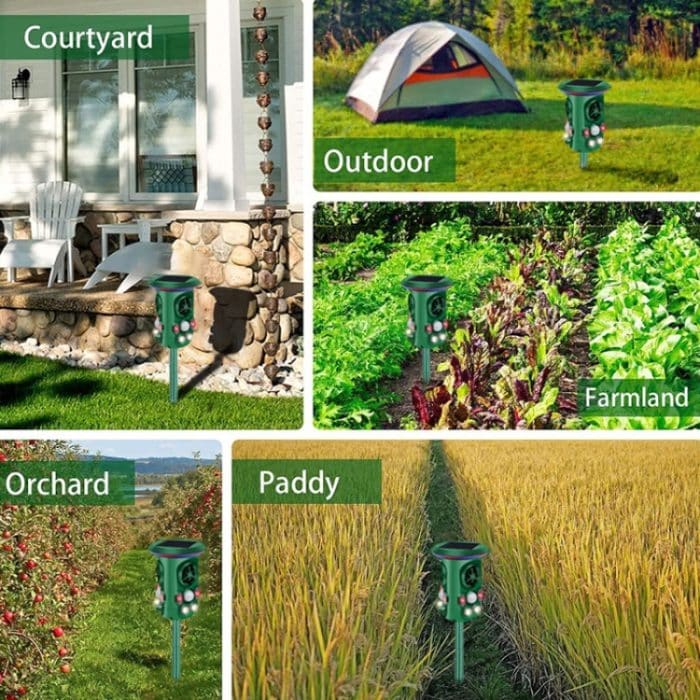 RC-543 Solarenergie 360 Grad omnidirektionaler Ultraschall-Vogelvertreiber Tiervertreiber, RC-543 Dark Green – Bild 6