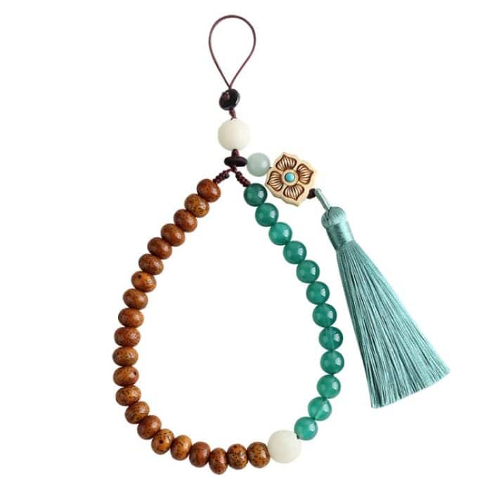 Geflochtenes Seil Handy Lanyard Quaste Bodhi Handyhülle Anhänger Handgelenk Seil – Bild 2