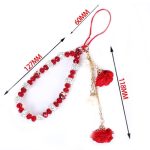 Kristall-Handy-Lanyard-Mädchen-Keramik-Ton-Gips-Blumen-Armband, Blue, Big Red, Purple, Black, White, Pink – Bild 4