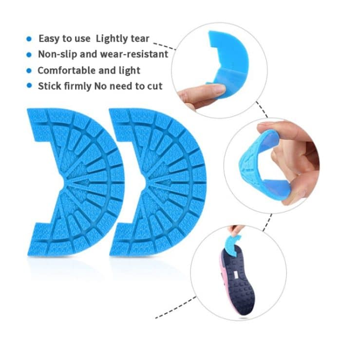 2 Paar verdickte Gummisohle, Ferse, verschleißfest, rutschfest, 45-46cm – Bild 3