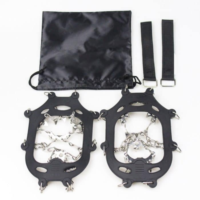 1 Paar 23 Spikes Steigeisen Outdoor Winter Walk Eisfischen Schneeschuh Spikes, Größe:, XL  Black – Bild 2