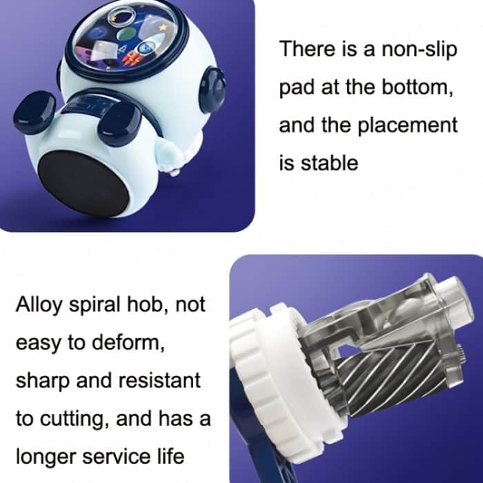 Automatischer Bleistiftspitzer mit Cartoon-Handkurbel, Stil:, Astronaut (Dark Blue), Astronaut (Light Blue), Astronaut (Pink), Little Rocket (Sky Blue), Little Rocket (Deep Sea Blue), Little Dinosaur (Dark Blue), Little Dinosaur (Lauret Green) – Bild 6